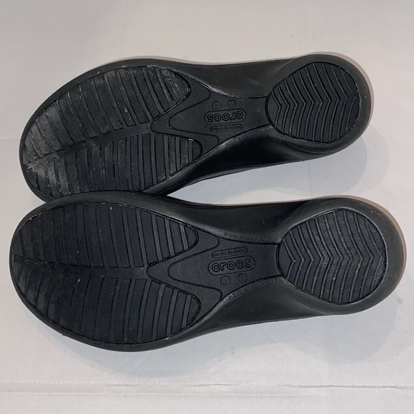 Women’s Crocs Juneau Flats Loafers Black 6 Slip On Shoes Elastic Band - Picture 8 of 15